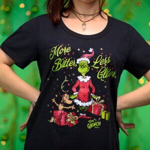 The Grinch Universal Studios Christmas Ladies T-Shirt Cutout Sleeves Size M